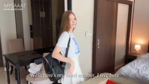 Get to know a beautiful girl at a resort and seduce her to fuck you